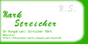 mark streicher business card